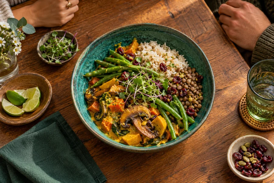 Concepto visual inspirado en el curry de portobelos publicado por elbarrio